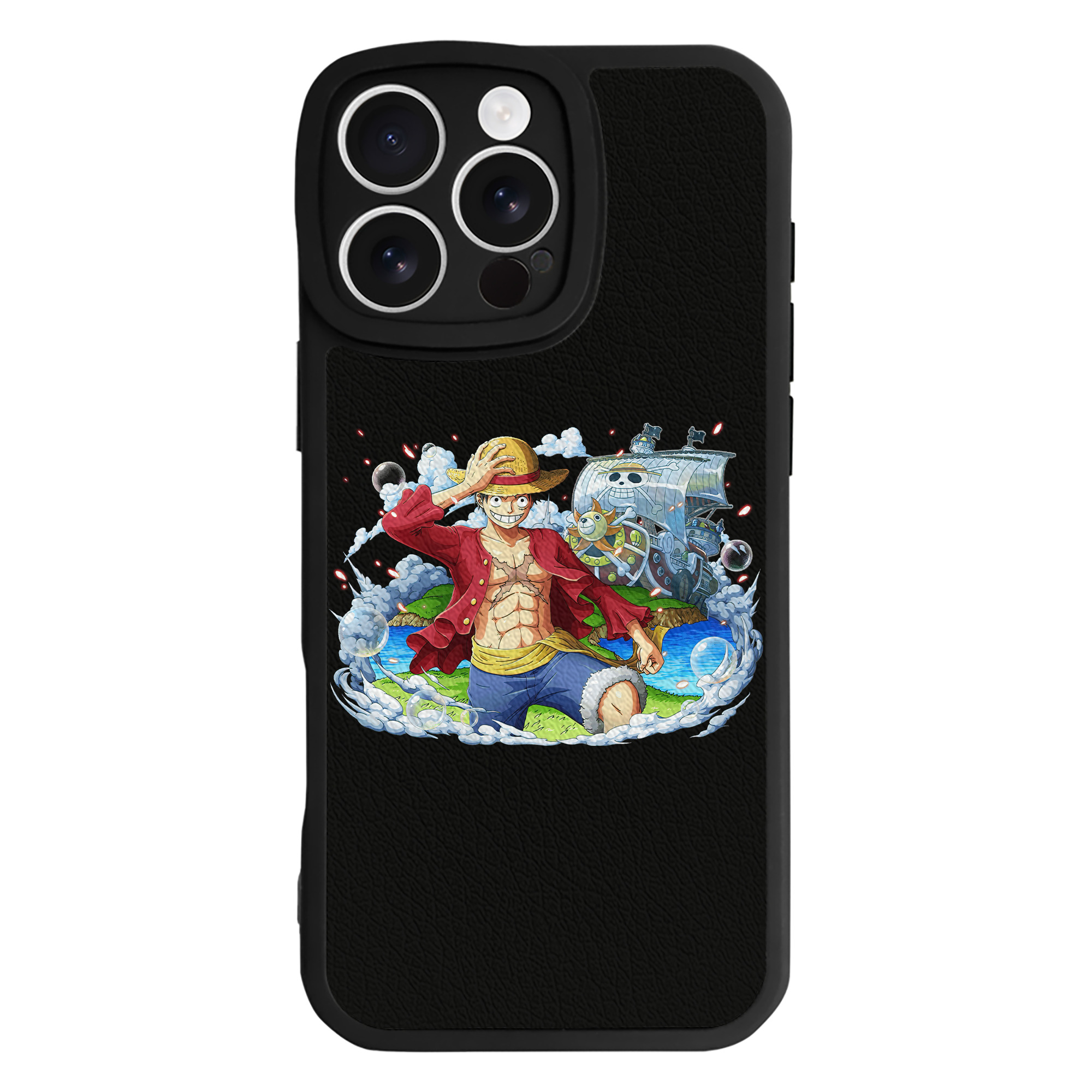 （画像用） ワンピース モンキー・D・ルフィ ONE PIECE Monkey D. Luffy 【iPhone 16シリーズ対応】シリコンスマホケース（レザー調） 材質：シリコン